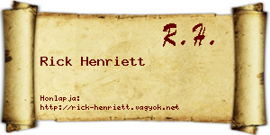 Rick Henriett névjegykártya